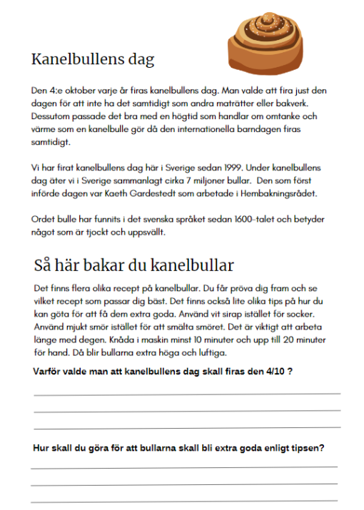 Kanelbullens dag 4 sidor