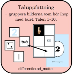 Taluppfattning 1-10 - gruppera bilderna som hör ihop med talet