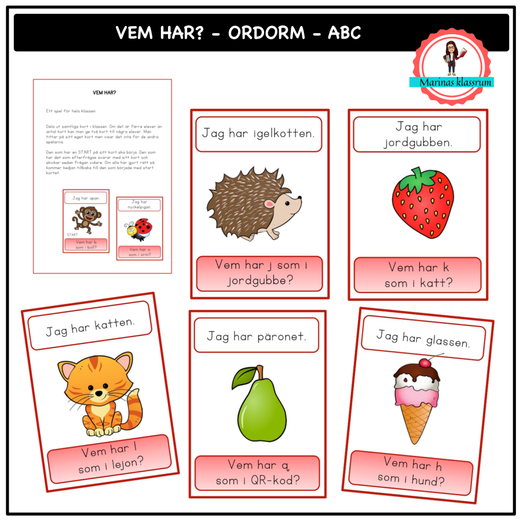 Ordorm – Vem har? – alfabetet