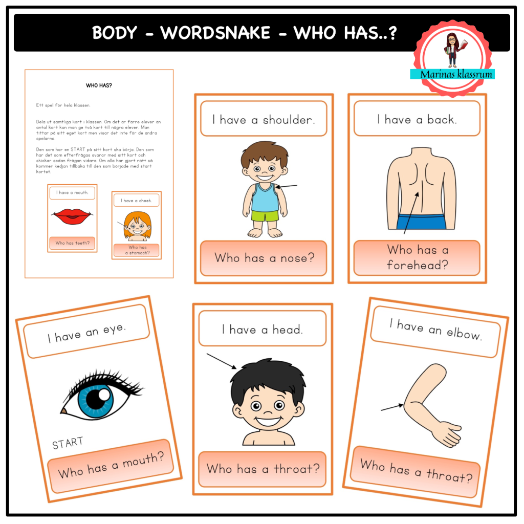Wordsnake – Who has? – body