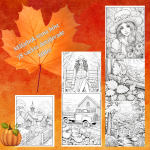 Målarbok målarbilder tema höst - bild 1