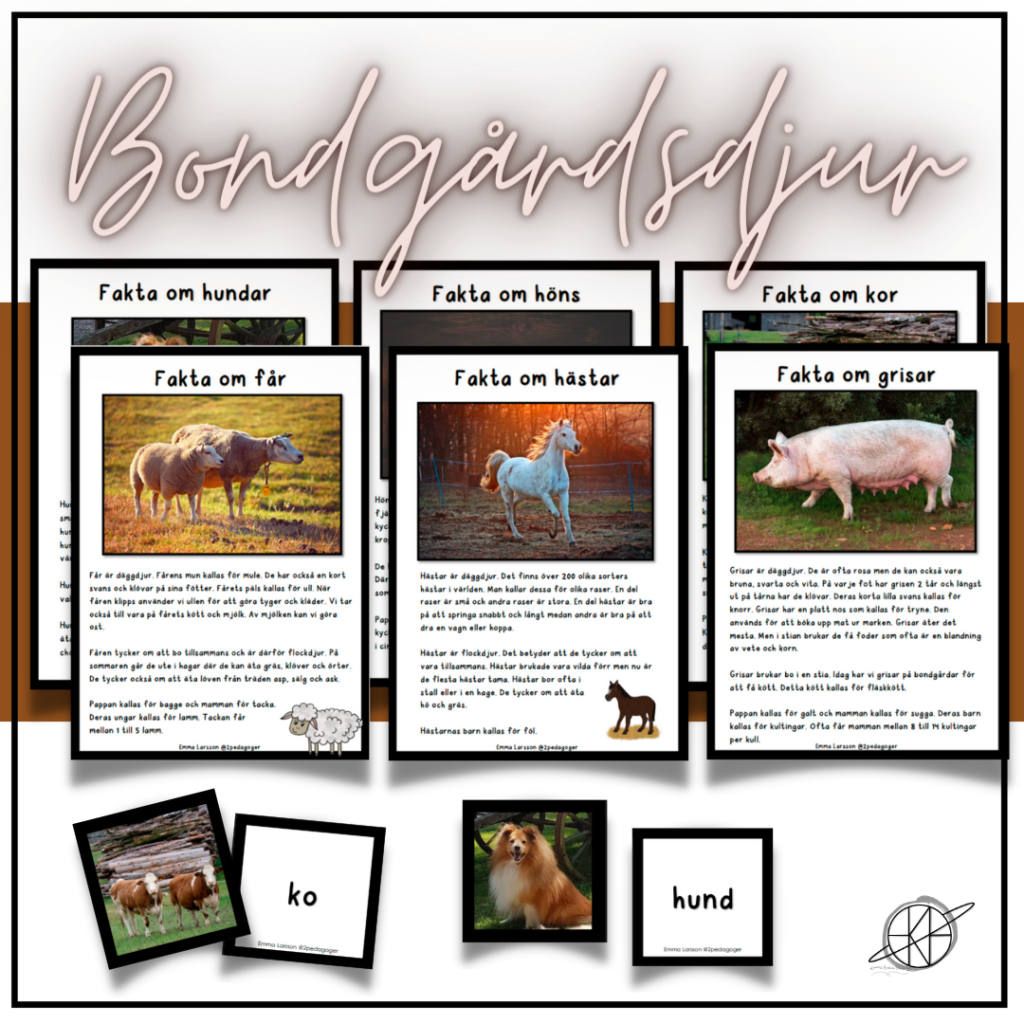 Bondgårdsdjur – faktatexter och memory
