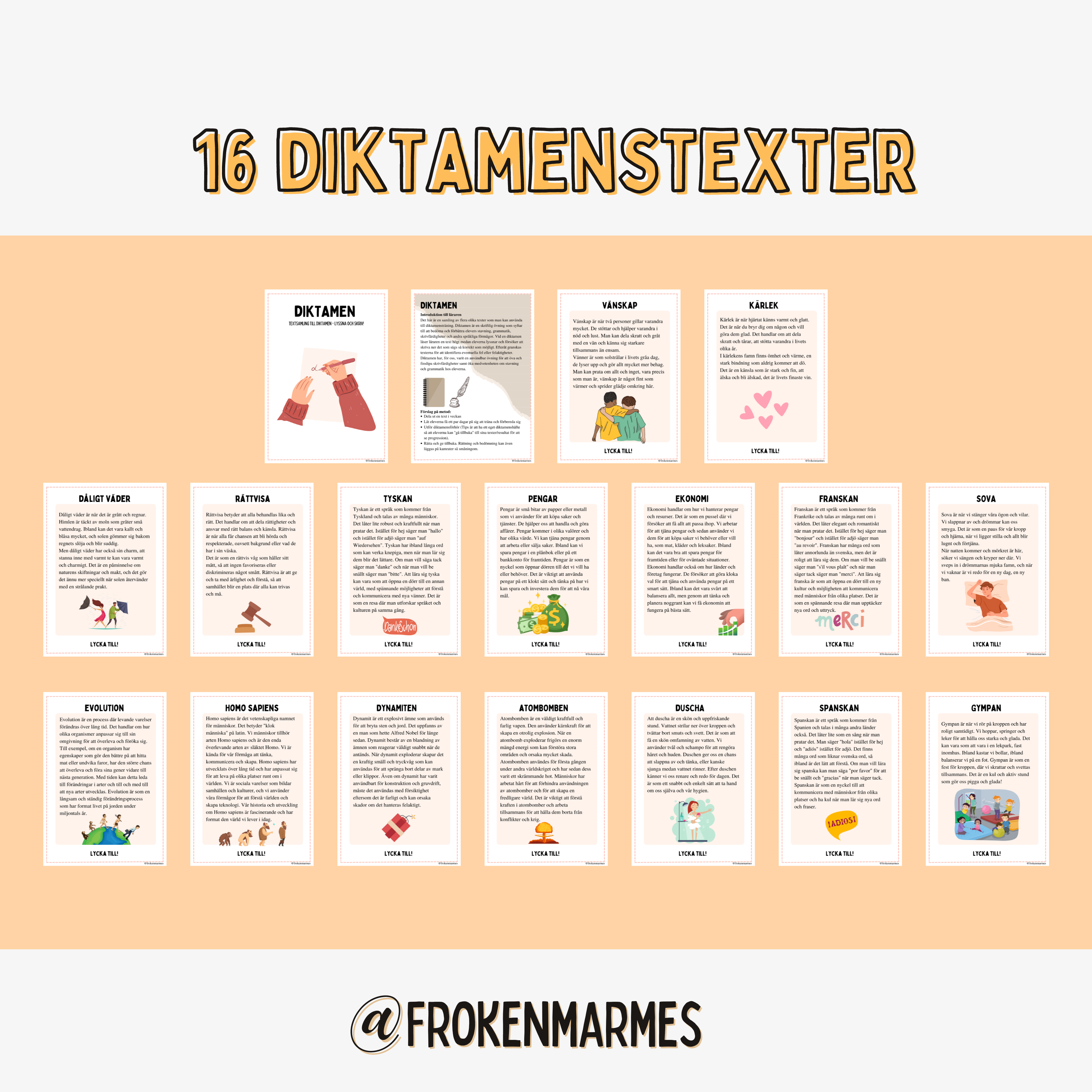 Diktamen - Textsamling med enkla texter