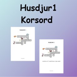 Husdjur 1 Korsord