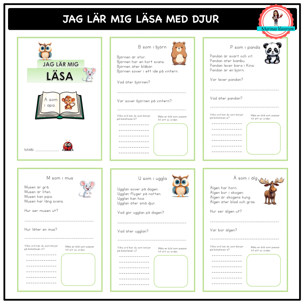 Jag lär mig läsa med djur