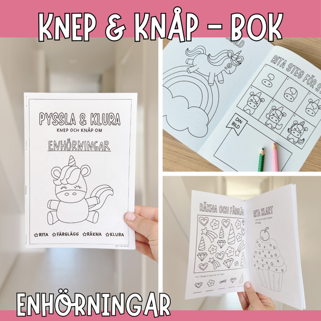 Pyssla och klura: enhörningar (rita, färglägg, räkna, pyssel)