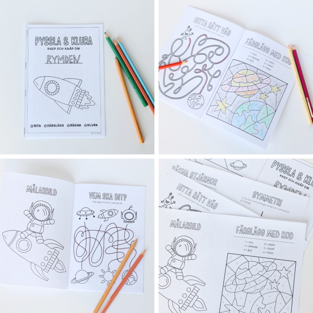 Pyssla och klura: rymden (rita, färglägg, räkna, pyssel) | Teach Academy