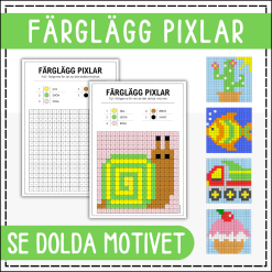 Pixelbilder - färglägg dolda motiv