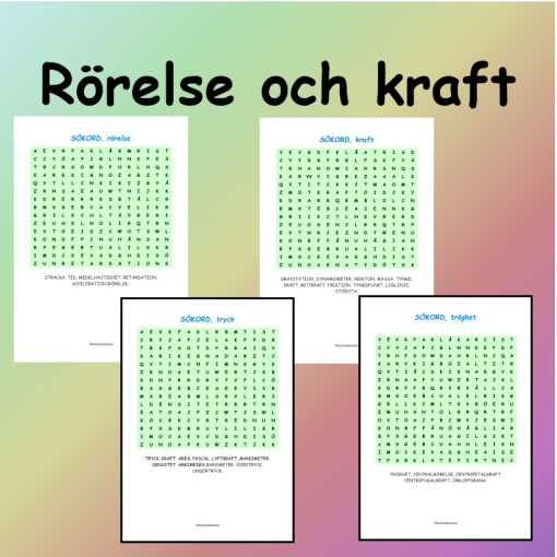 Rörelse och kraft Sökord