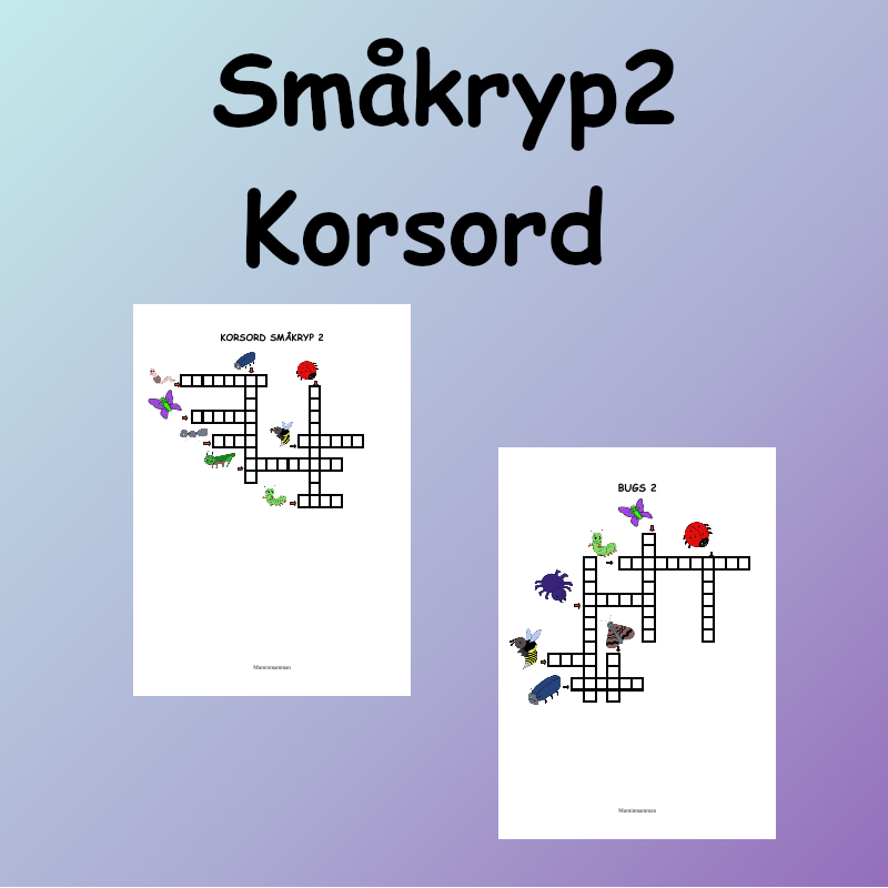 Småkryp 2 Korsord
