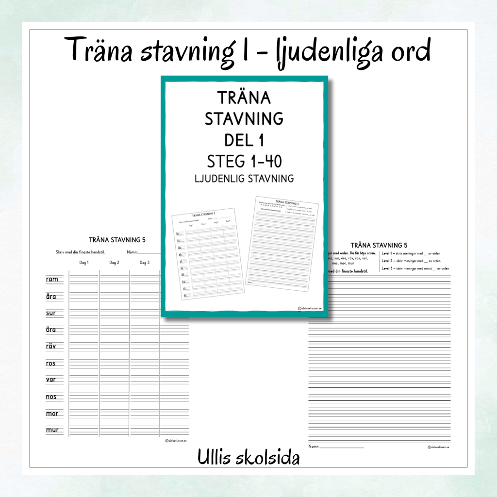 Träna stavning 1 – Ljudenlig stavning