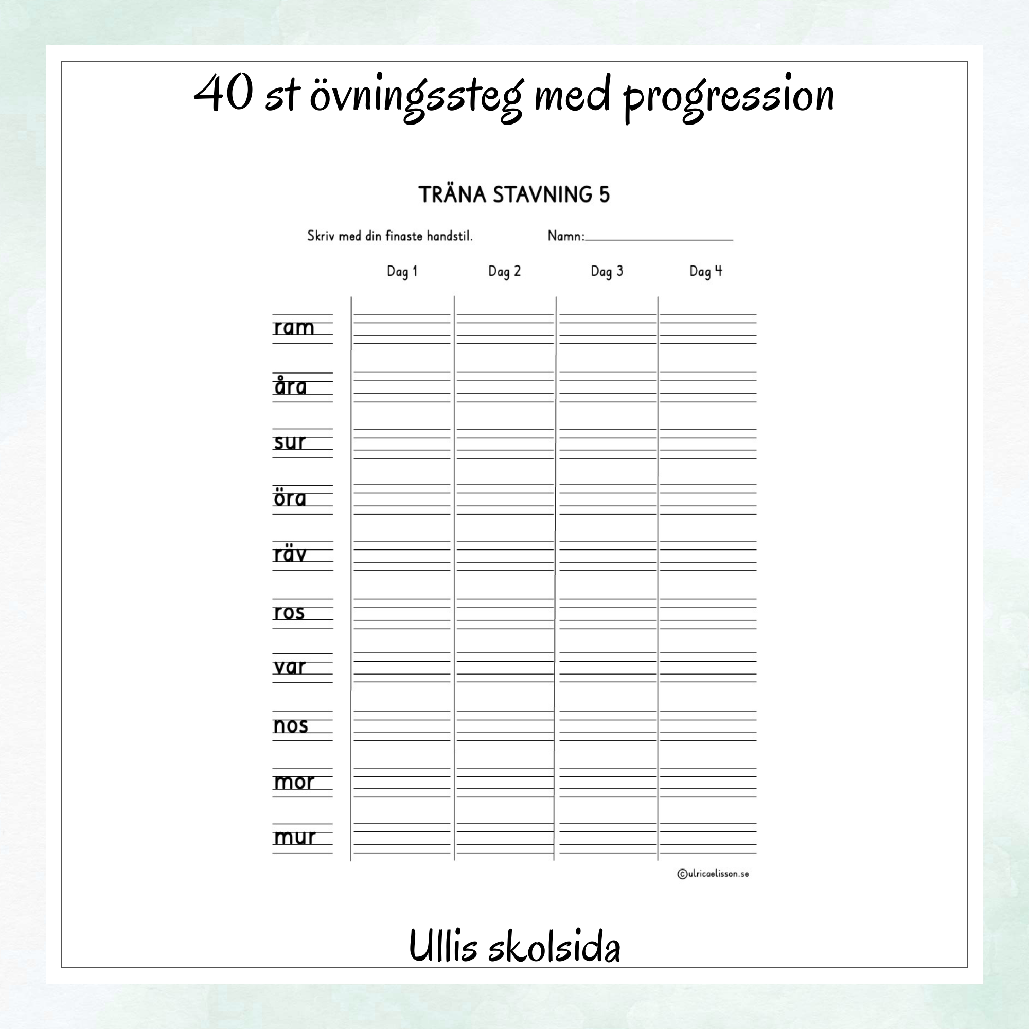 Träna stavning 1 – Ljudenlig stavning