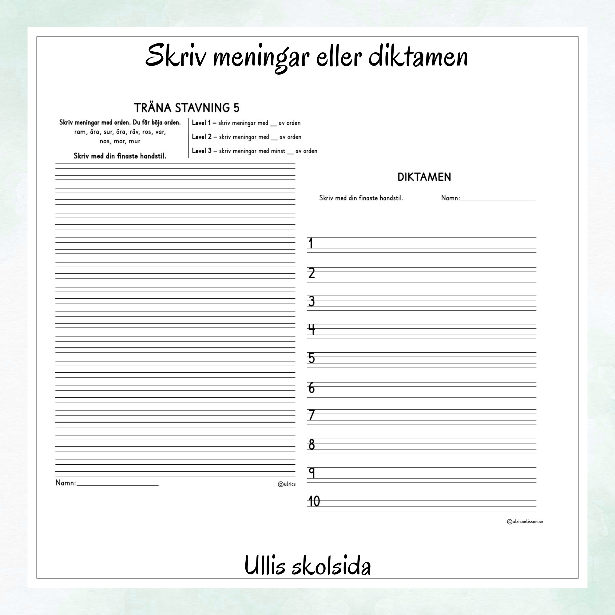 Träna stavning 1 – Ljudenlig stavning