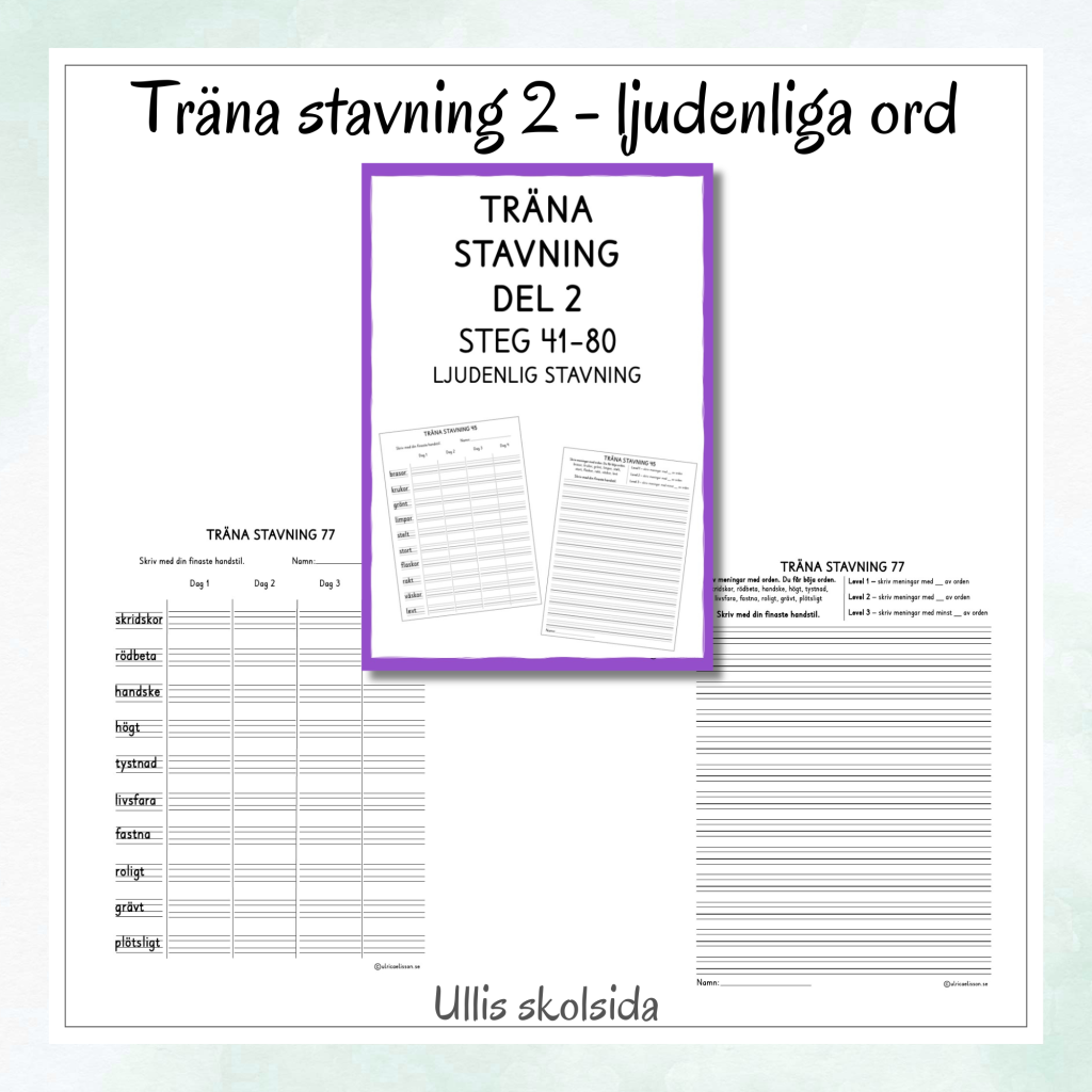 Träna stavning 2 – Ljudenlig stavning