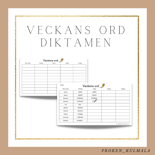 Veckans ord - diktamen