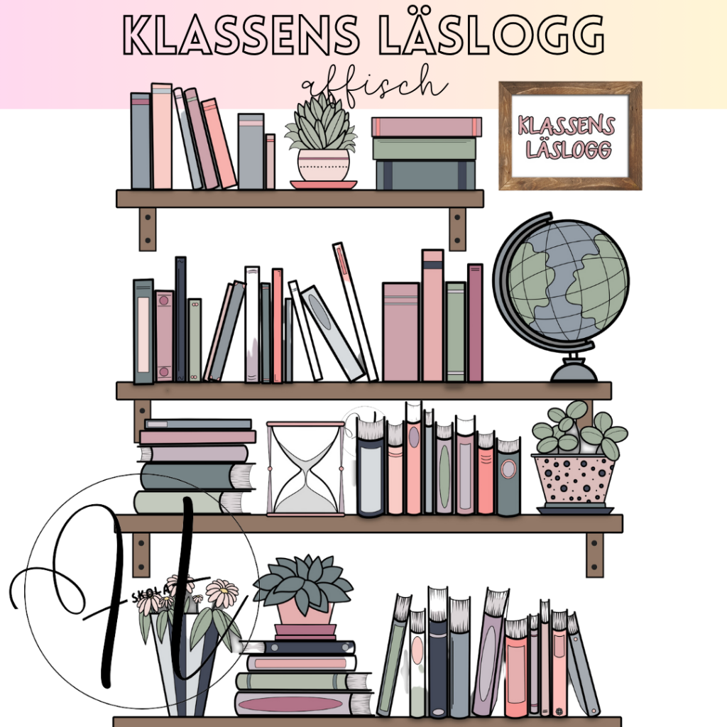 Klassens läslogg – 2 st affischer i A3 (svartvitt eller färg)
