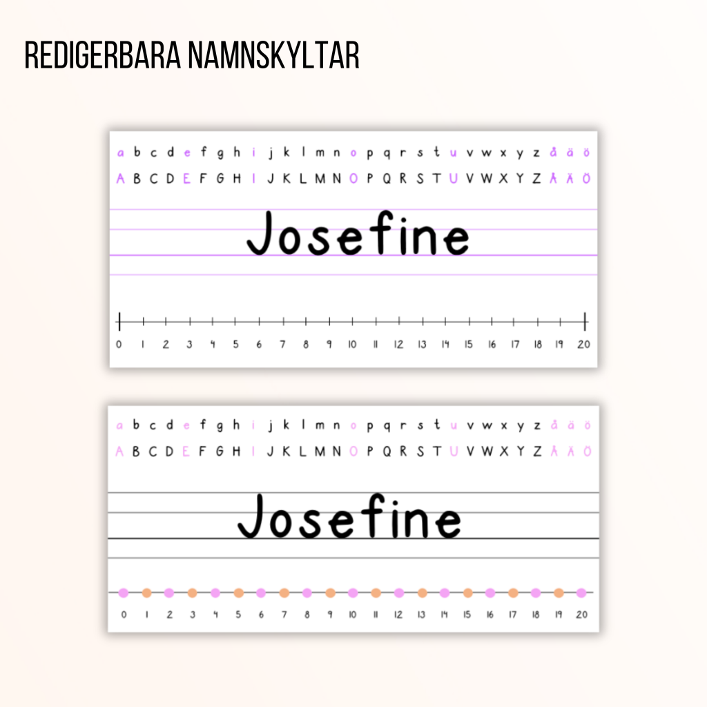 Redigerbara namnskyltar