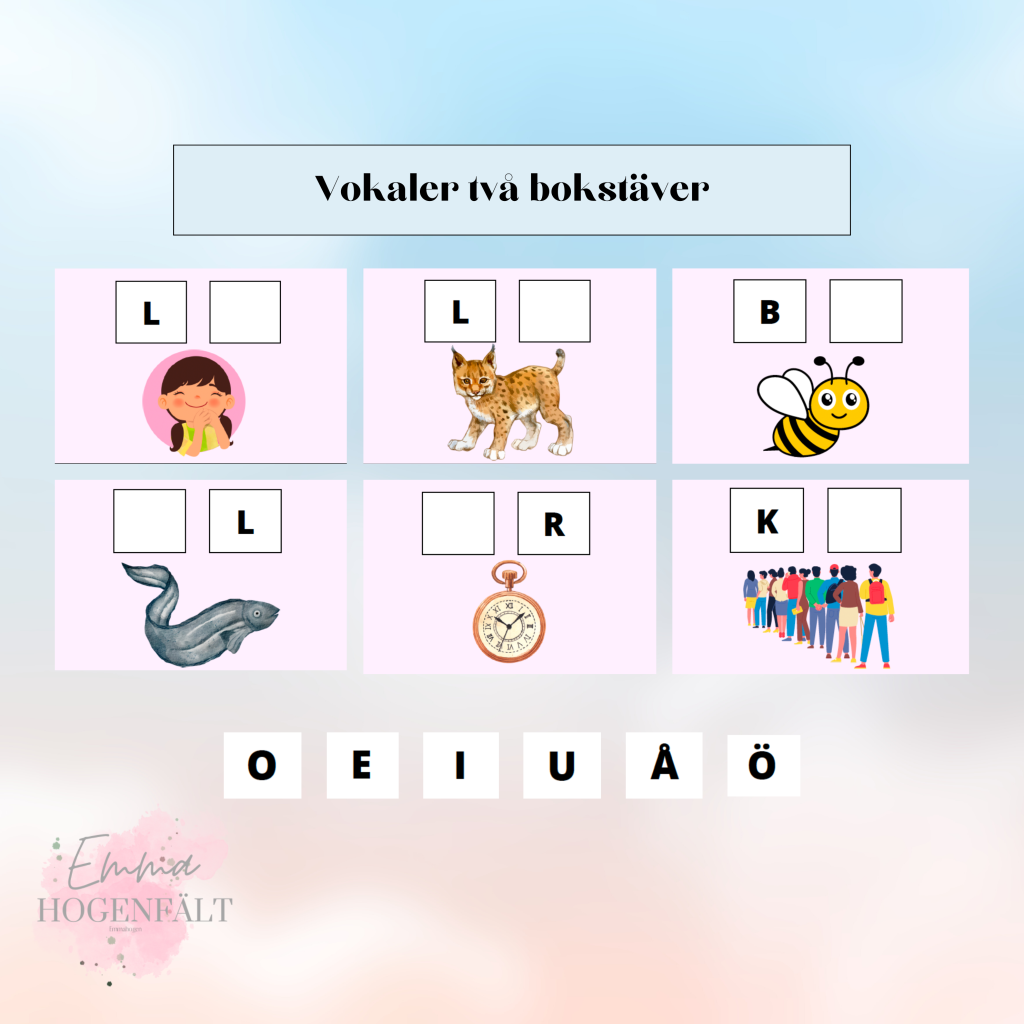Ordkort – vokaler