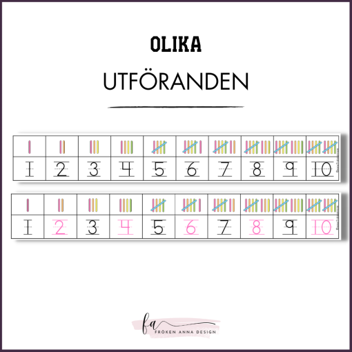 Talremsor / Sifferremsor till bord eller bänk