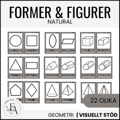 Posters - Geometriska former och figurer 2D & 3D (tema natural)