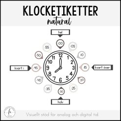 Klocketiketter (tema natural)