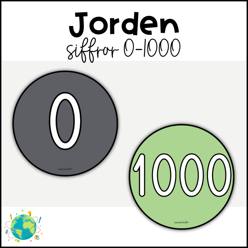 Jorden – Siffror 0-1000