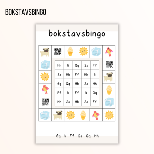 Bokstavsbingo - hela alfabetet