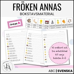 Fröken Annas bokstavsmaterial – komplett material för alfabetet