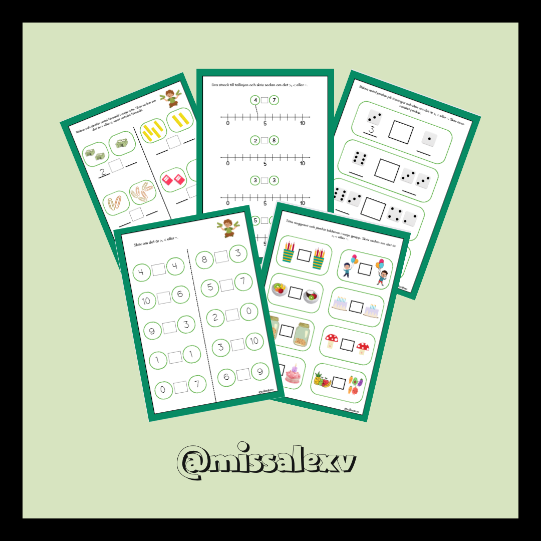 Större än, mindre än & lika med