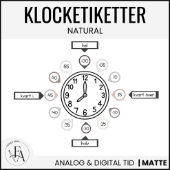 Klocketiketter (tema natural)