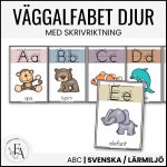 Väggalfabet djurtema (med skrivriktning) A4 + A5 - bild 1