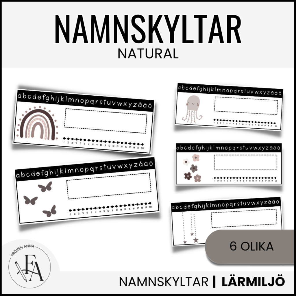 Namnskyltar tema natural
