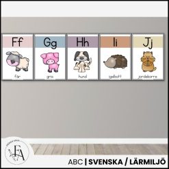 Väggalfabet djurtema, A4 + A5
