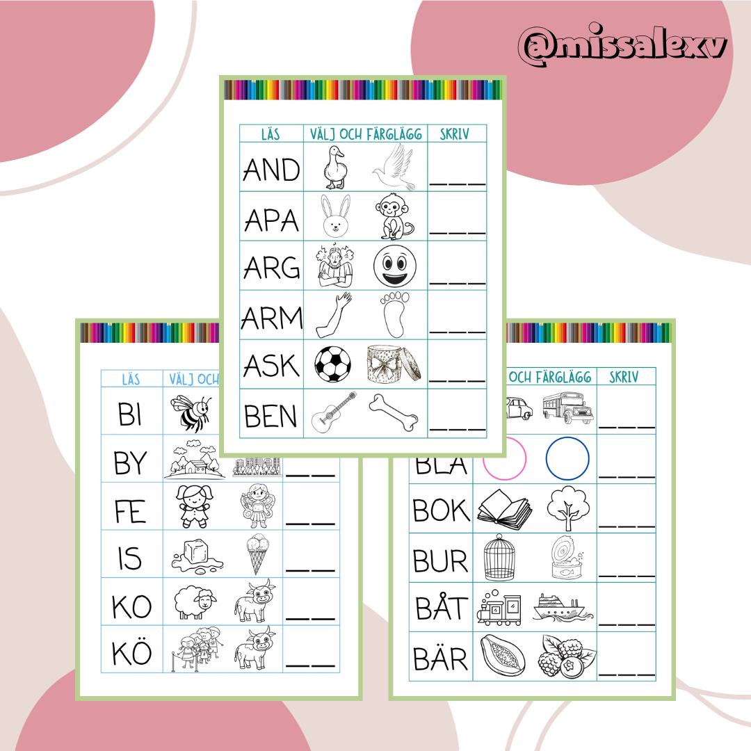Vi läser, färglägger & skriver