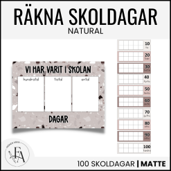 Räkna 100 / 200 / 300 skoldagar (Tema natural)