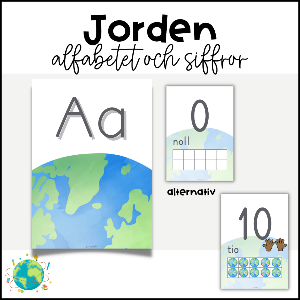 Jorden – Alfabetet och siffror