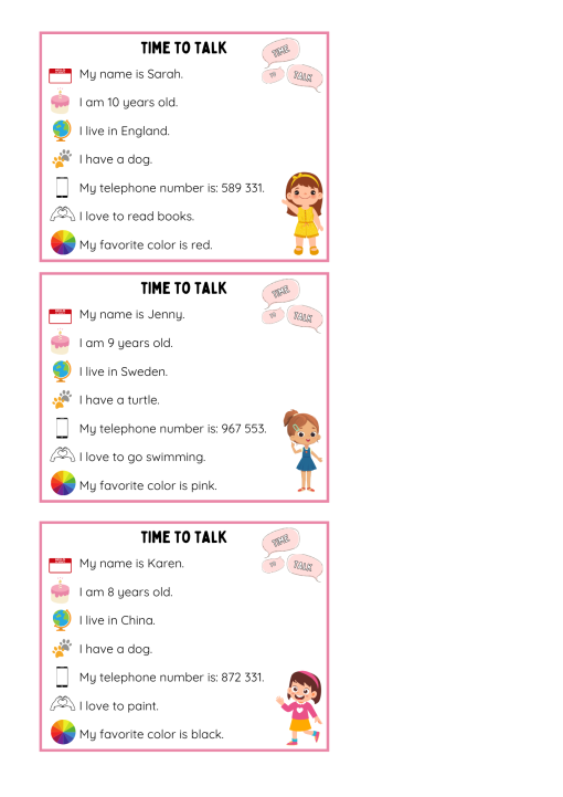 Time to talk- engelska pratkort