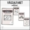 Väggalfabet med TAKK (tecken som stöd) - tema natural