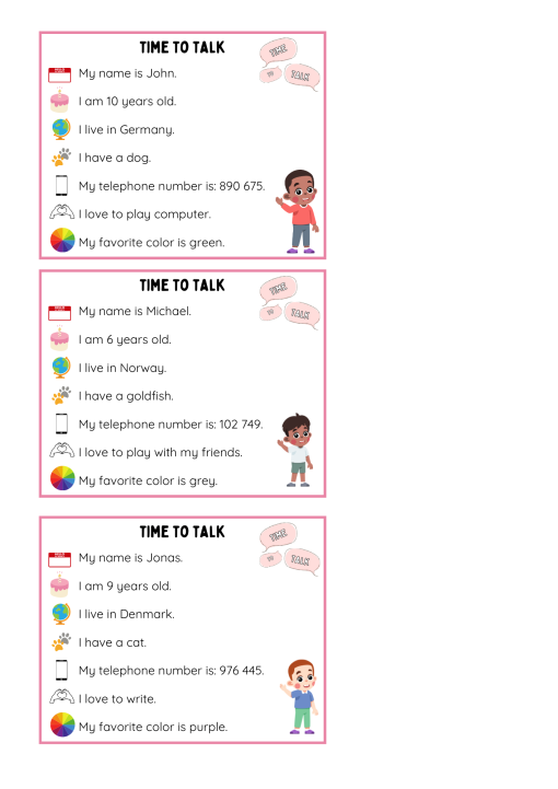 Time to talk- engelska pratkort