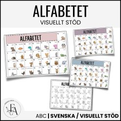 Alfabetet | Visuellt stöd i färg och svartvitt