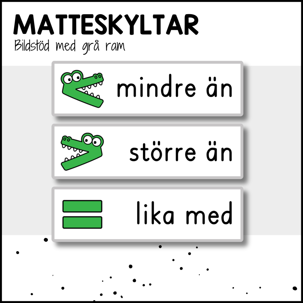 BILDSTÖD GRÅ: matteord