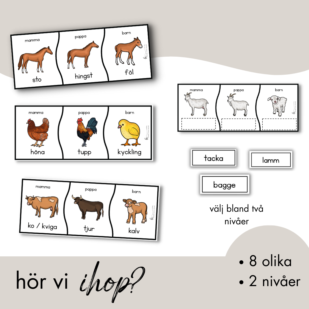 BONDGÅRDEN PAKET: Arbetshäfte, ordkort, målarbilder, hör vi ihop, TAKK mm.