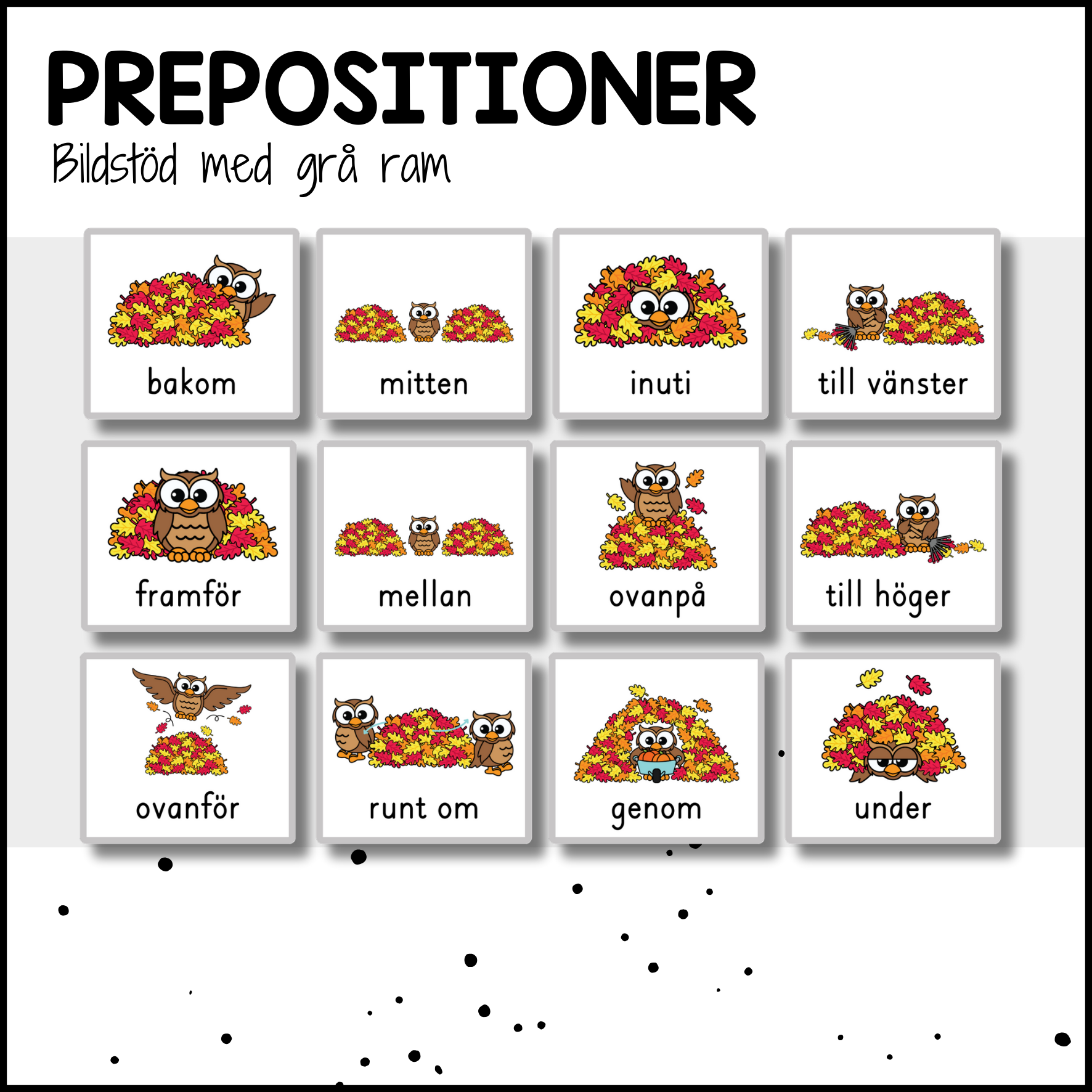 BILDSTÖD GRÅ: prepositioner