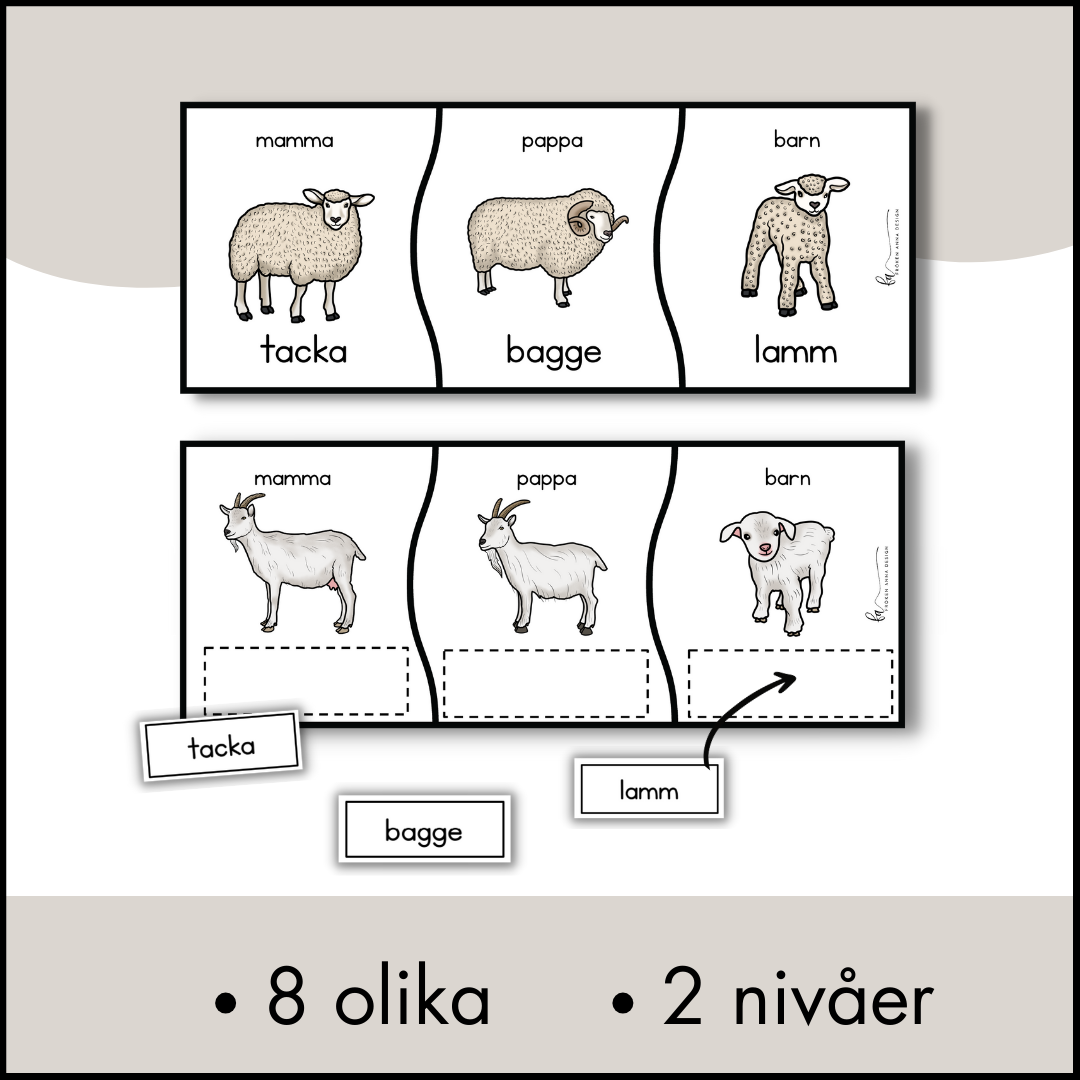 BONDGÅRDEN PAKET: Arbetshäfte, ordkort, målarbilder, hör vi ihop, TAKK mm.