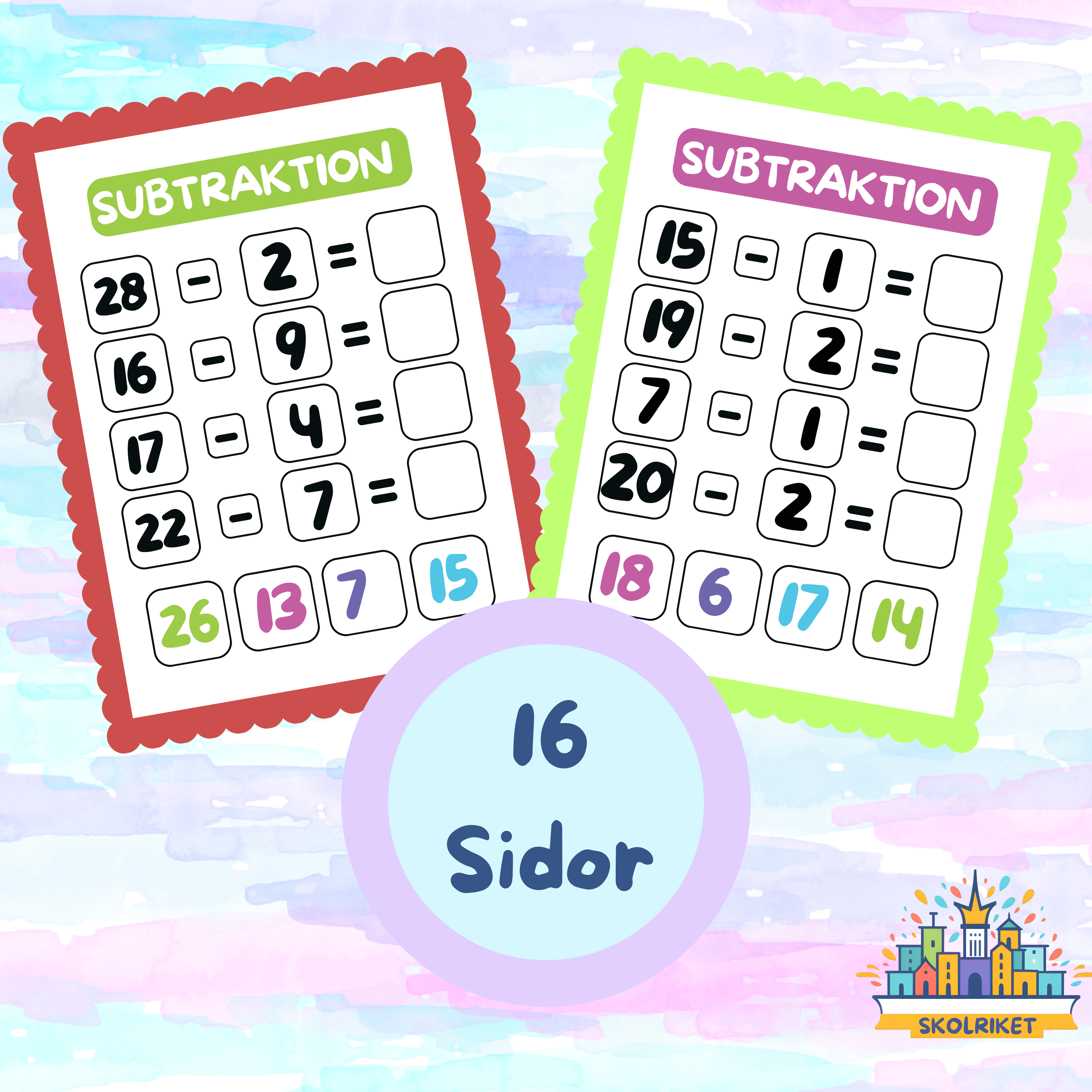 Arbetsblad Subtraktion