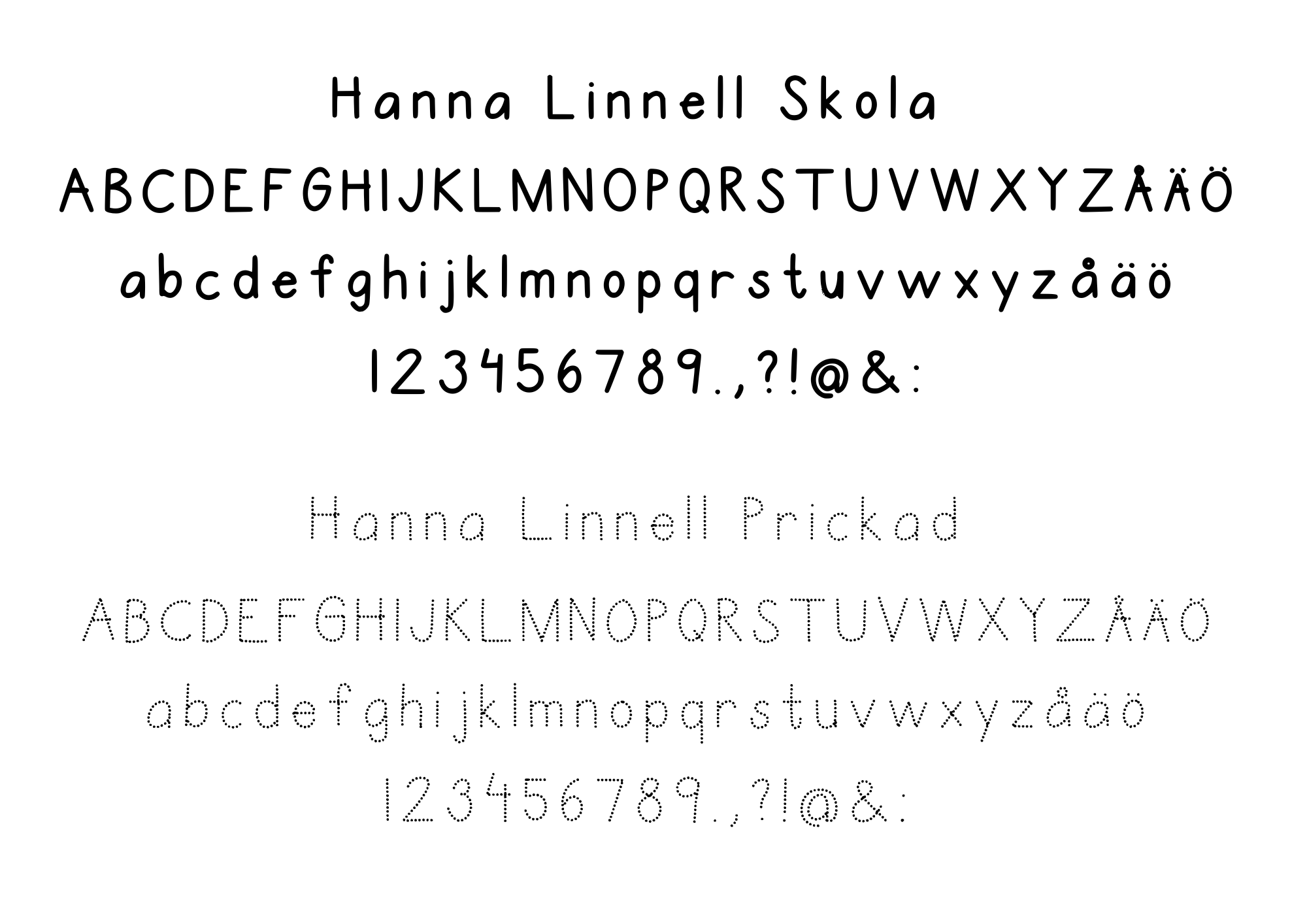 Hannas typsnitt i skolstil (2 st Opentypefont)