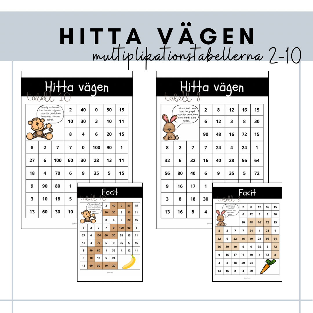 Hitta vägen - multiplikation