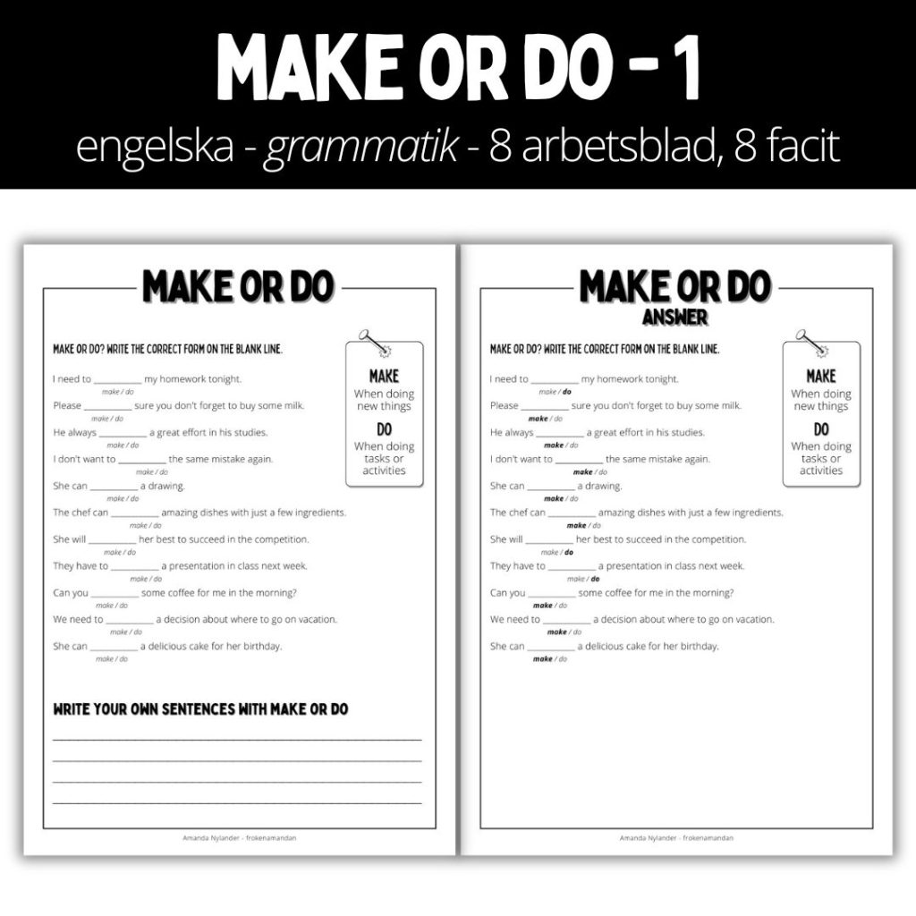 Arbetshäfte 1 – 16 sidor – make or do