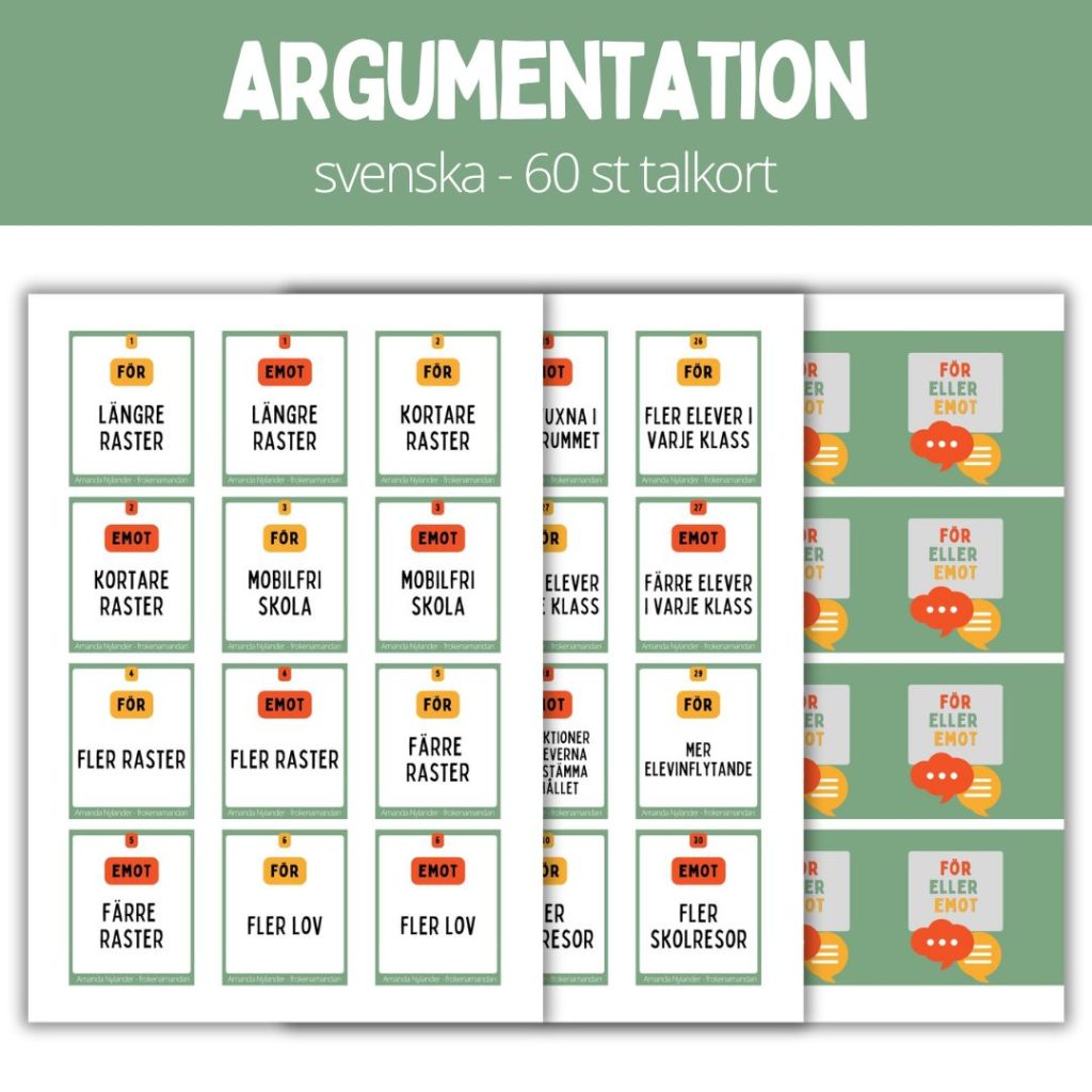 Argumentera mera – 60 st talkort – 1