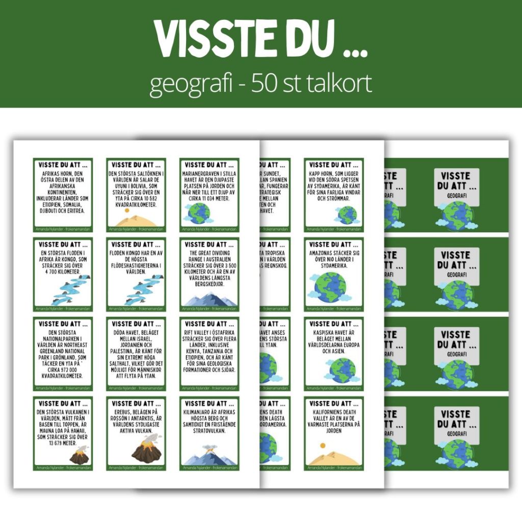 Visste du att … 50 talkort – Geografi 1